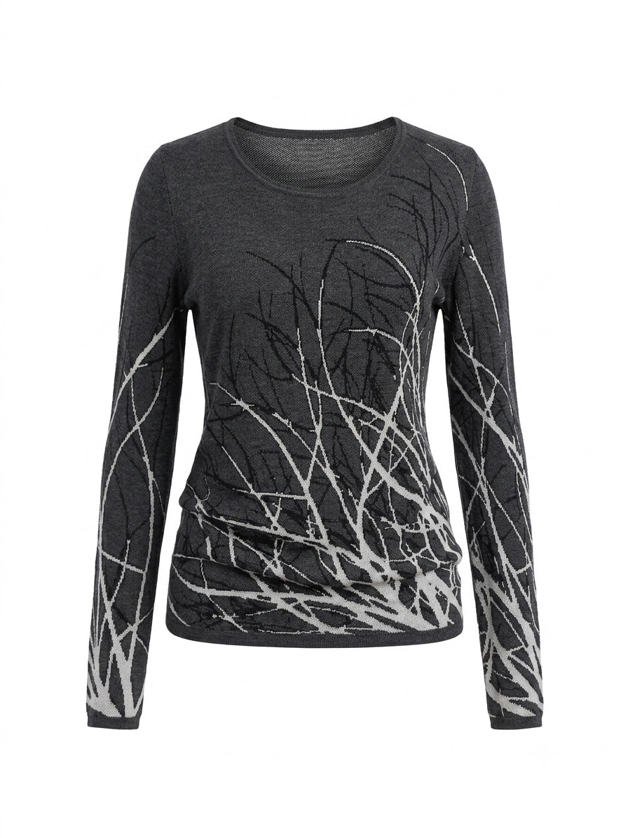 Sweater Oscalito 5910 - Lana Merino y Seda Jacquard