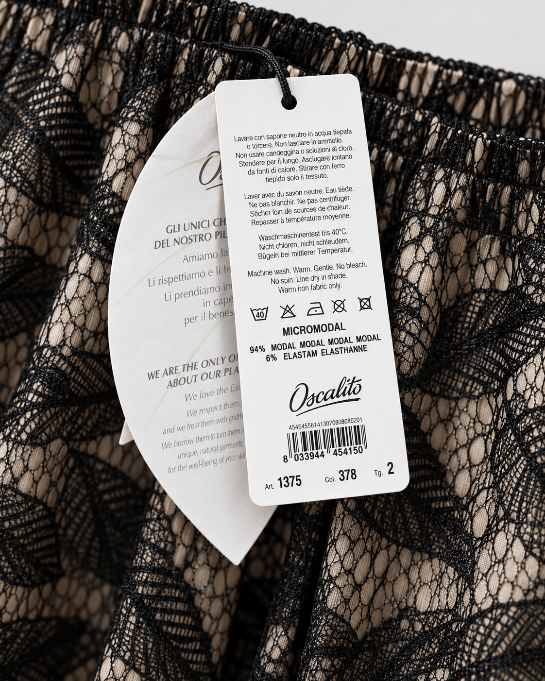 Pantalón de moodal y encaje de hojas I Oscalito 1375 - 94% Modal 6% Elastanomodal