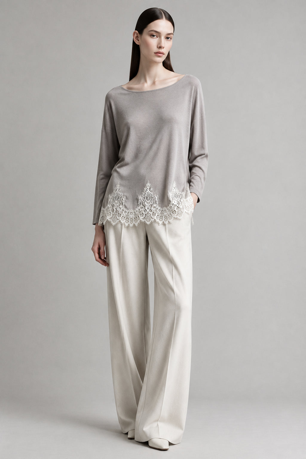 Blusa de modal con encaje  | Oscalito 1393
