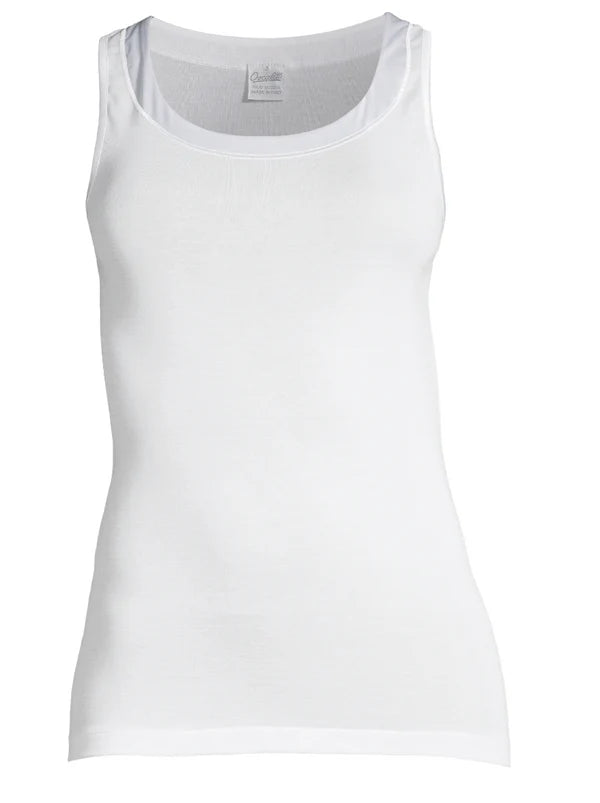 Camiseta Sin Mangas Oscalito 16122 - Filoscozia® y Ribete de Satén de Seda