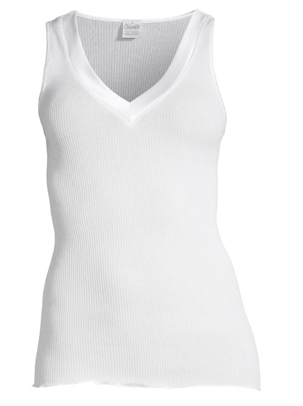 Camiseta Sin Mangas Oscallito 16132 - Filoscozia® y Ribete de Satén de Seda