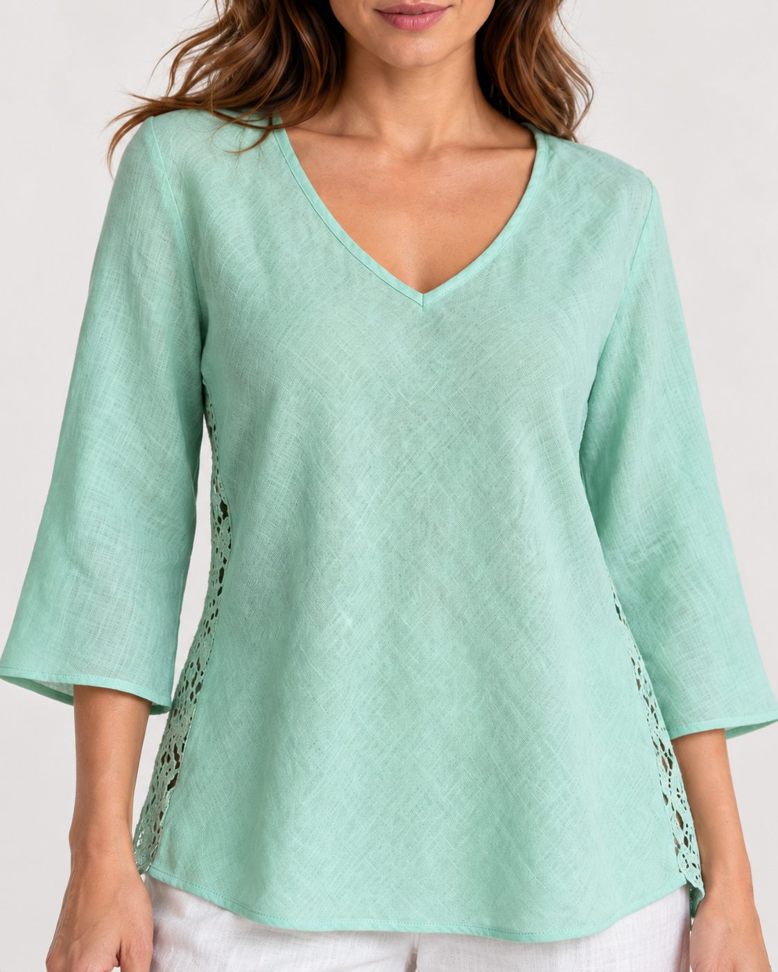 Blusa de Lino y Macramé | Oscalito 6504L