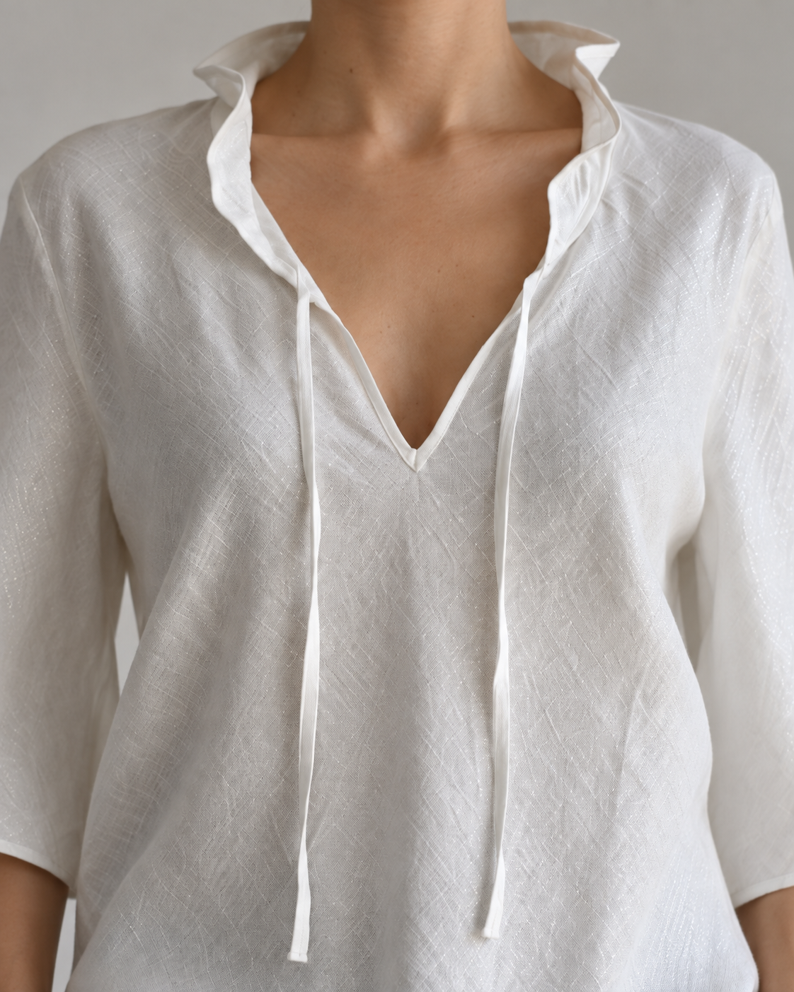 Blusa Oscalito 6522X - 62% Lino 32% Viscosa 3% Poliamida 3% Fibra Metálica