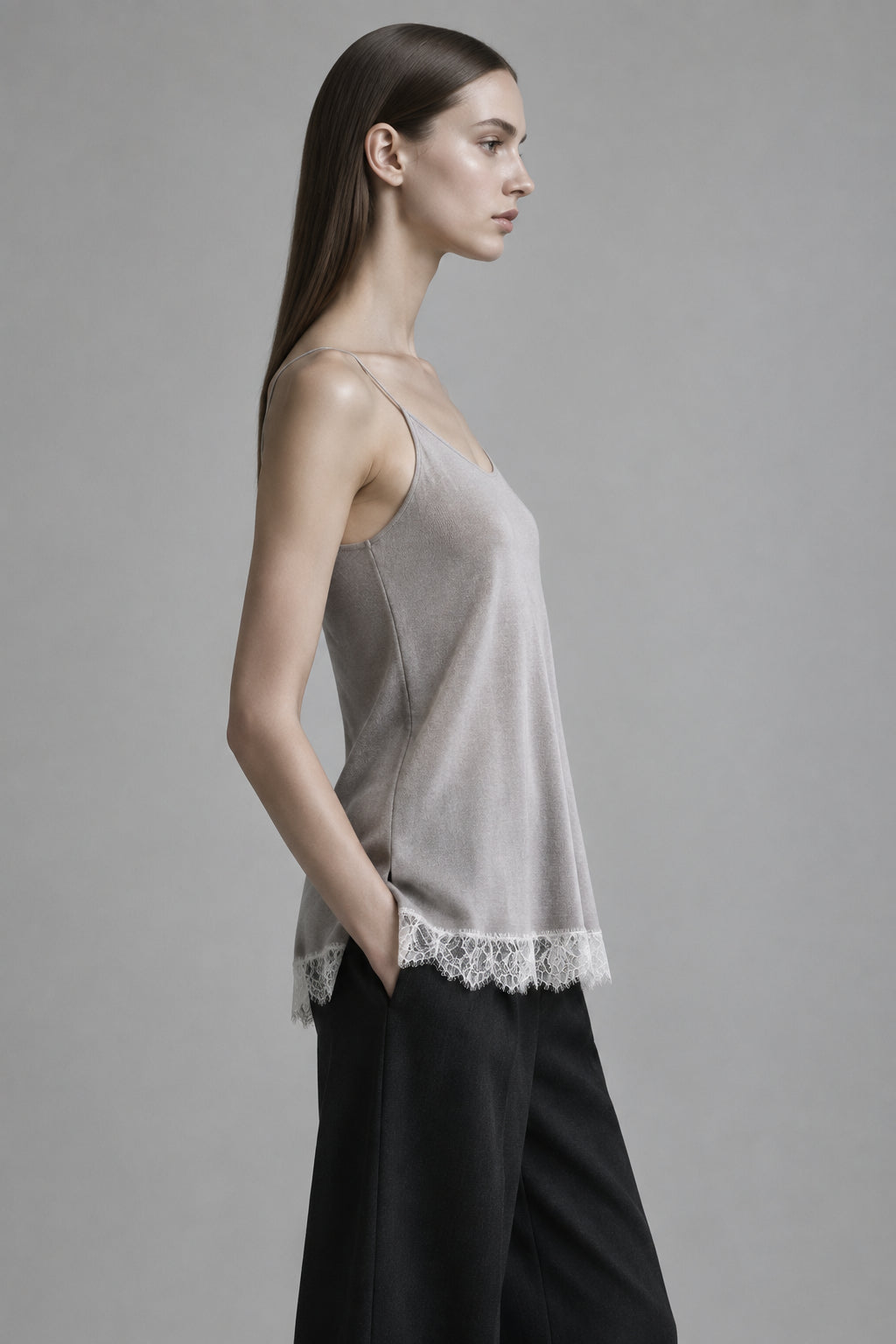Blusa de Modal y Encaje | Oscalito 1392 - 94% Modal 6% Elastano