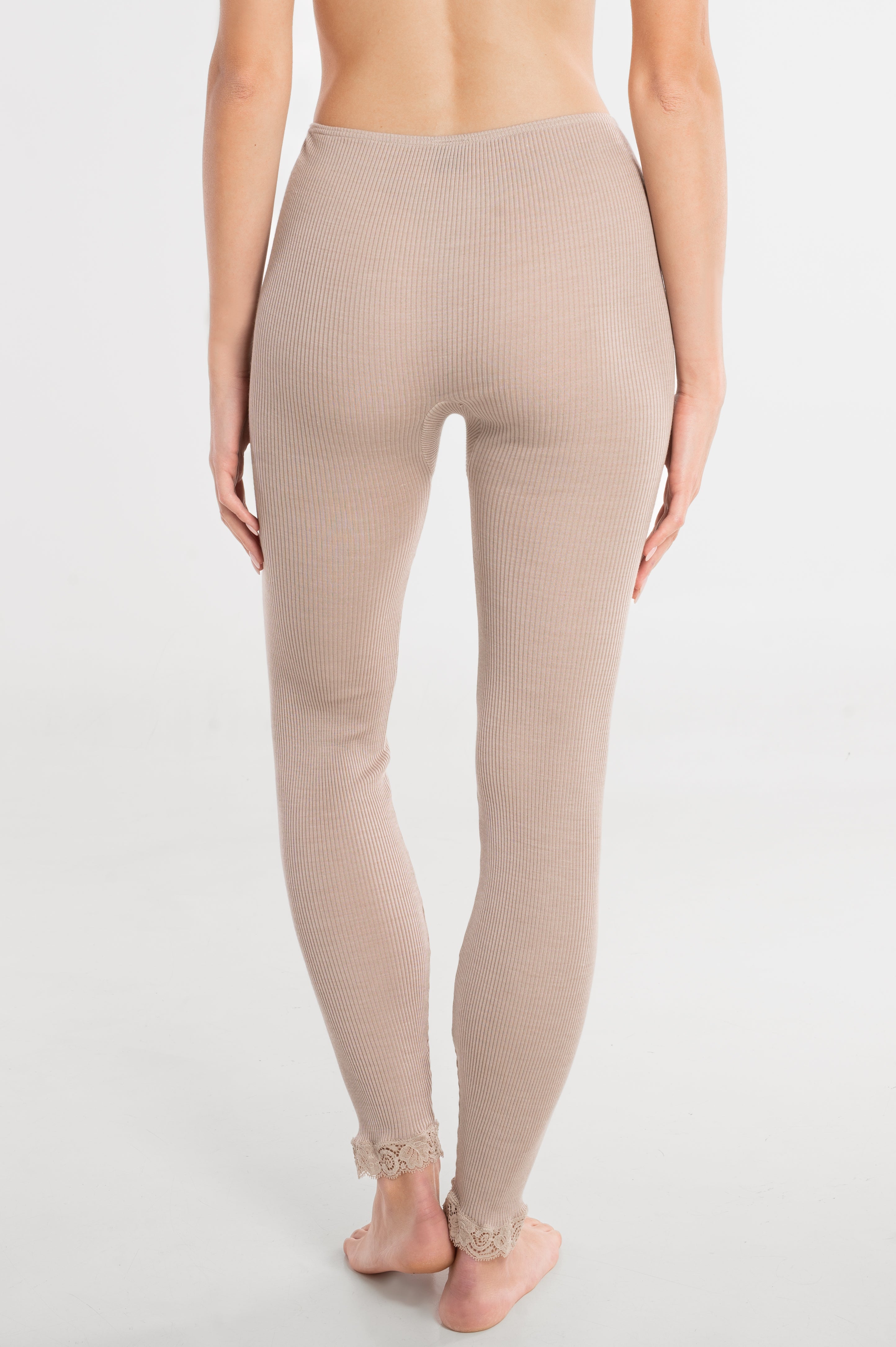 Legging con encaje Mujer Oscalito 3419 – Lana Merino y Seda y encaje