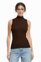 Beatle sin Mangas de Cuello Alto Mujer Oscalito 3427 – Lana Merino y Seda