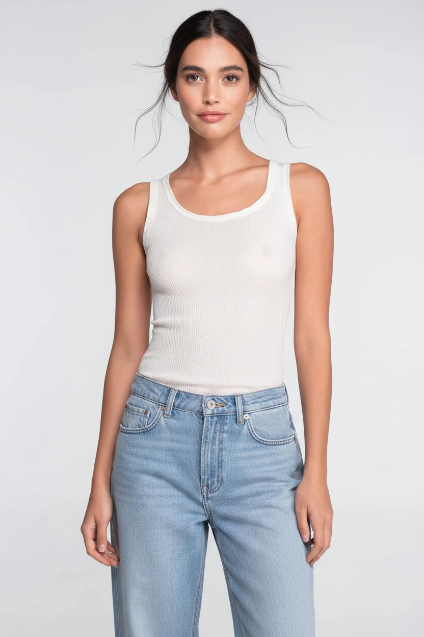 Polera sin Manga Mujer Oscalito 3442R – Lana Merino y Seda