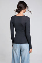 Polera Manga Larga Mujer Oscalito 3446R – Lana Merino y Seda