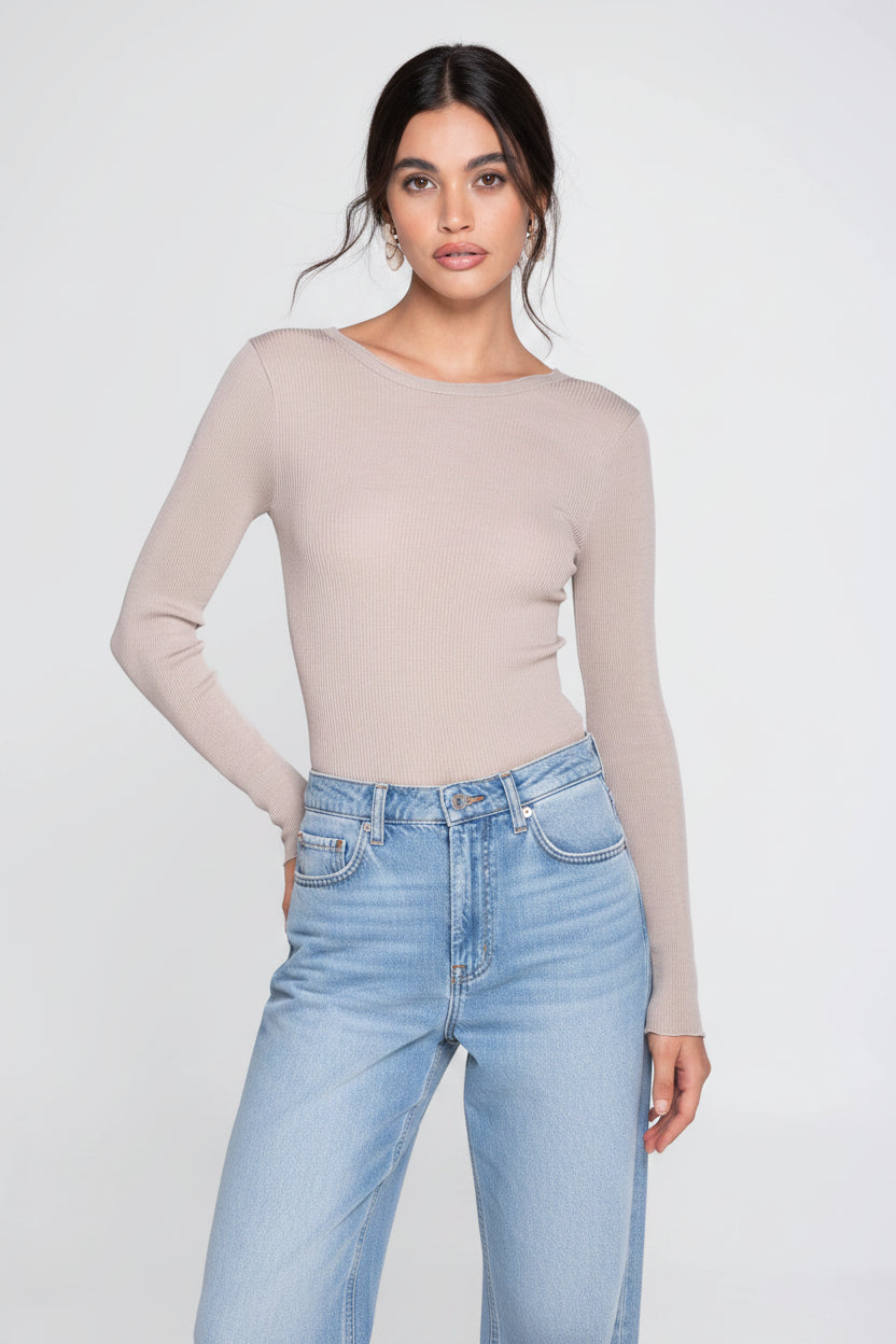 Polera Manga Larga Mujer Oscalito 3446R – Lana Merino y Seda