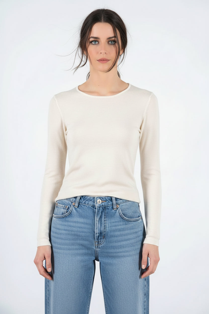 Blusa de Mujer Manga Larga Oscalito 3476 - Lana Merino y Seda