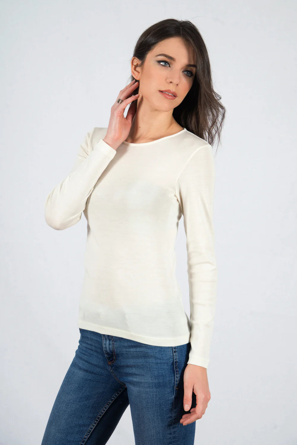 Blusa de Mujer Manga Larga Oscalito 3476 - Lana Merino y Seda