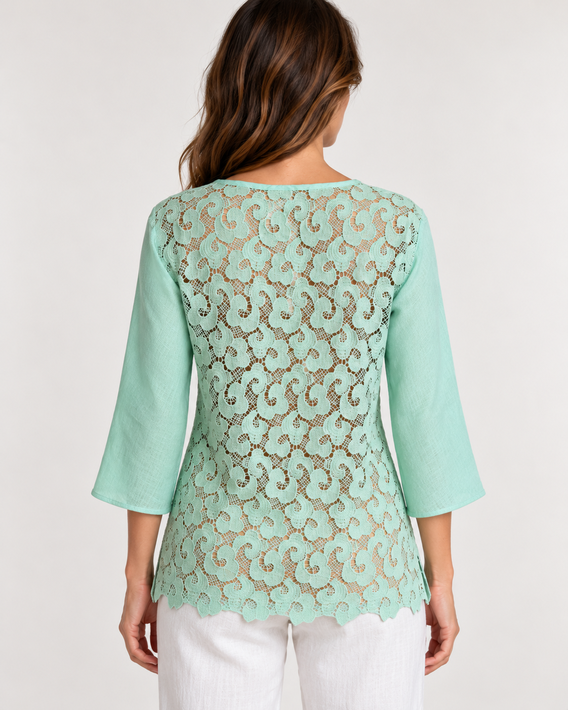 Blusa de Lino y Macramé | Oscalito 6504L