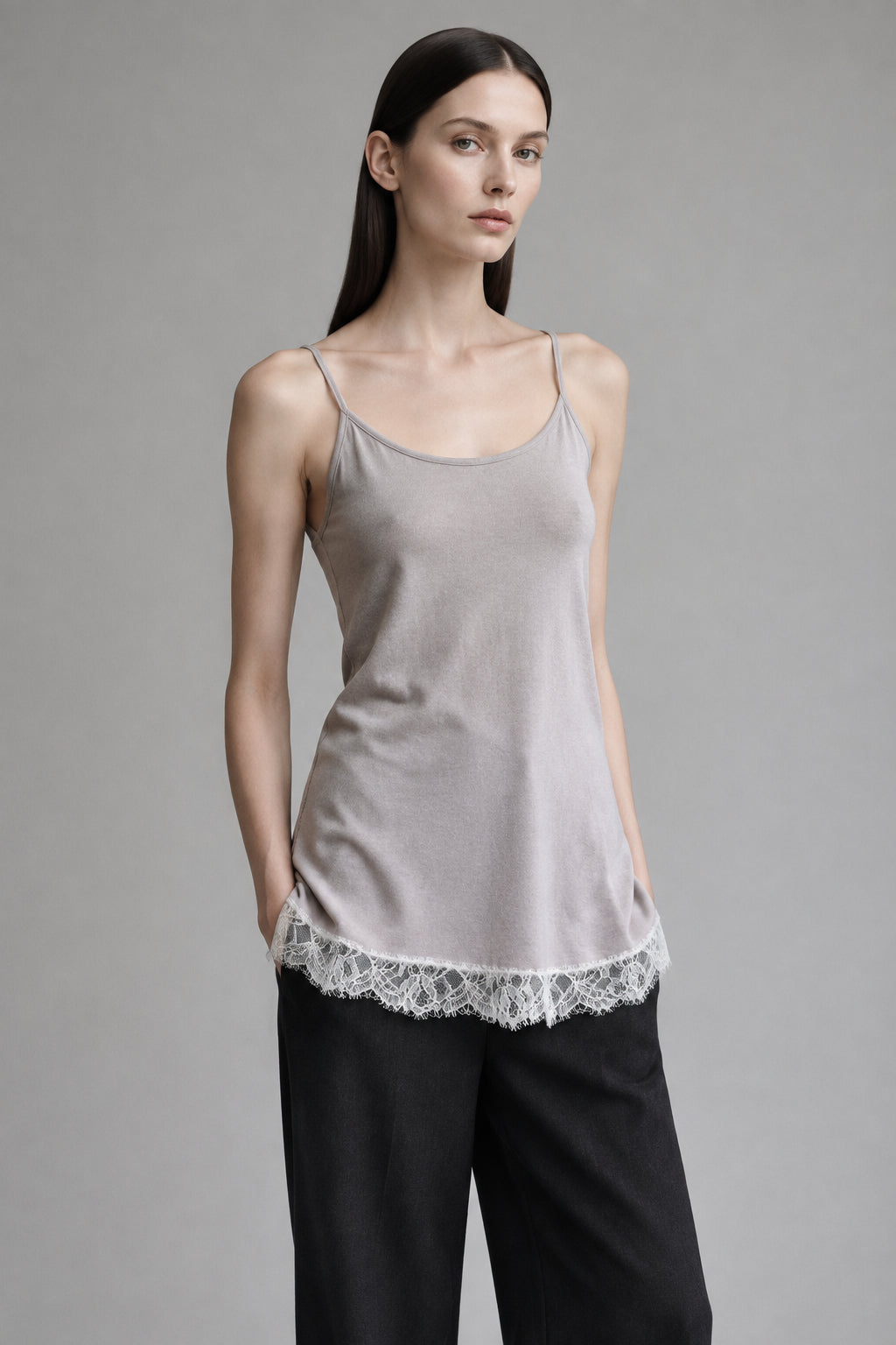 Blusa de Modal y Encaje | Oscalito 1392 - 94% Modal 6% Elastano