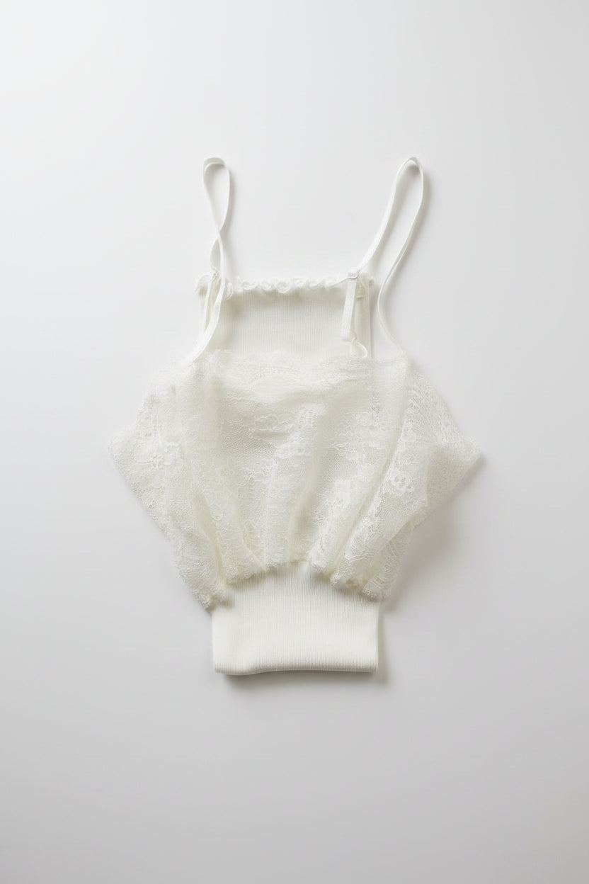 Top Oscalito 9460 - 100% Seda y Encaje Dentelle de Calais