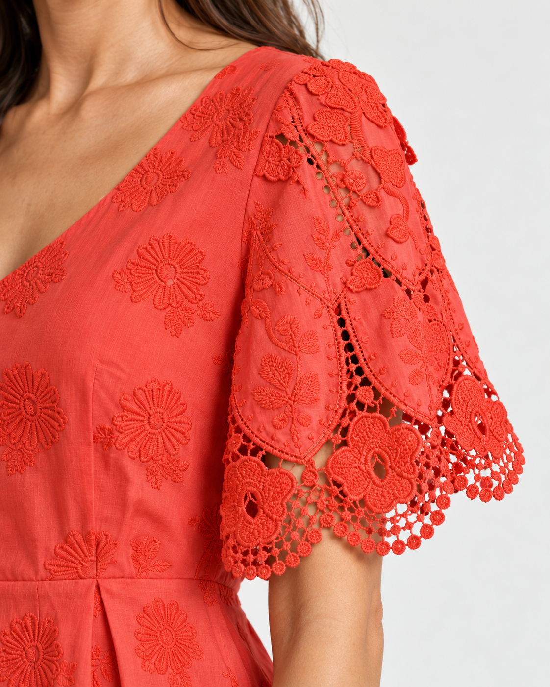 Vestido de Algodón Broderie | Oscalito 4614 - 100% Algodón
