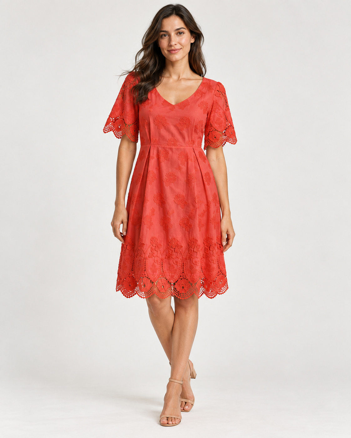 Vestido de Algodón Broderie | Oscalito 4614 - 100% Algodón