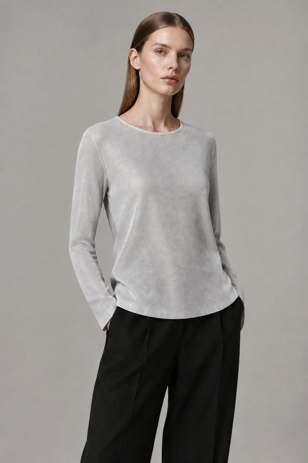 Polera de lana y seda de manga larga | Oscalito 5930