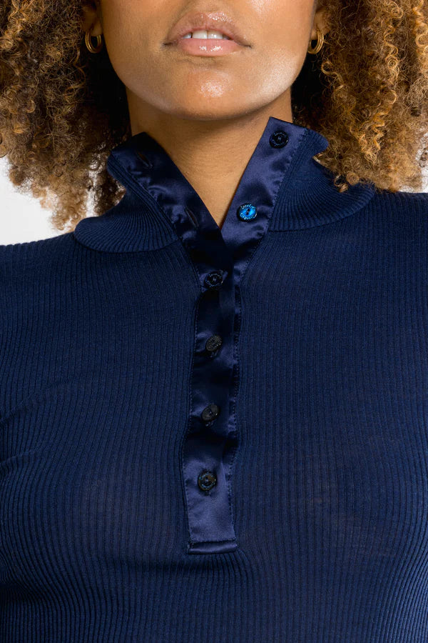 Blusa Manga Larga Mujer Oscalito 6347 – Lana Merino, Seda y Satén de Seda