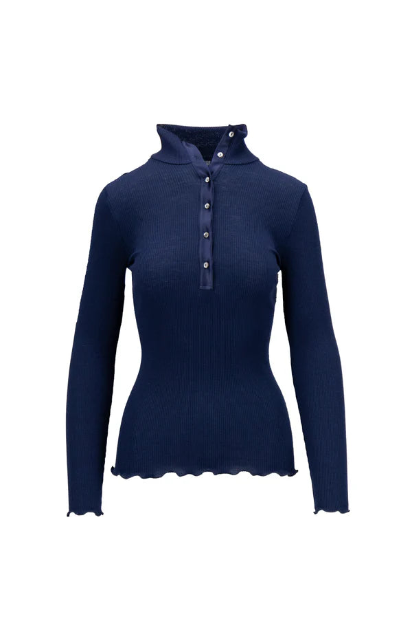 Blusa Manga Larga Mujer Oscalito 6347 – Lana Merino, Seda y Satén de Seda
