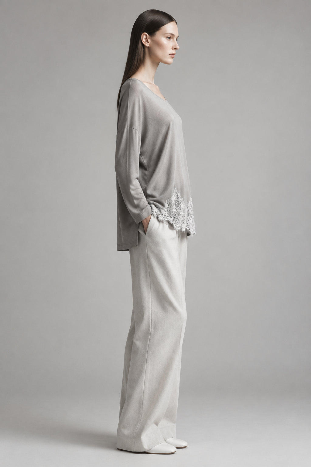 Blusa de modal con encaje  | Oscalito 1393