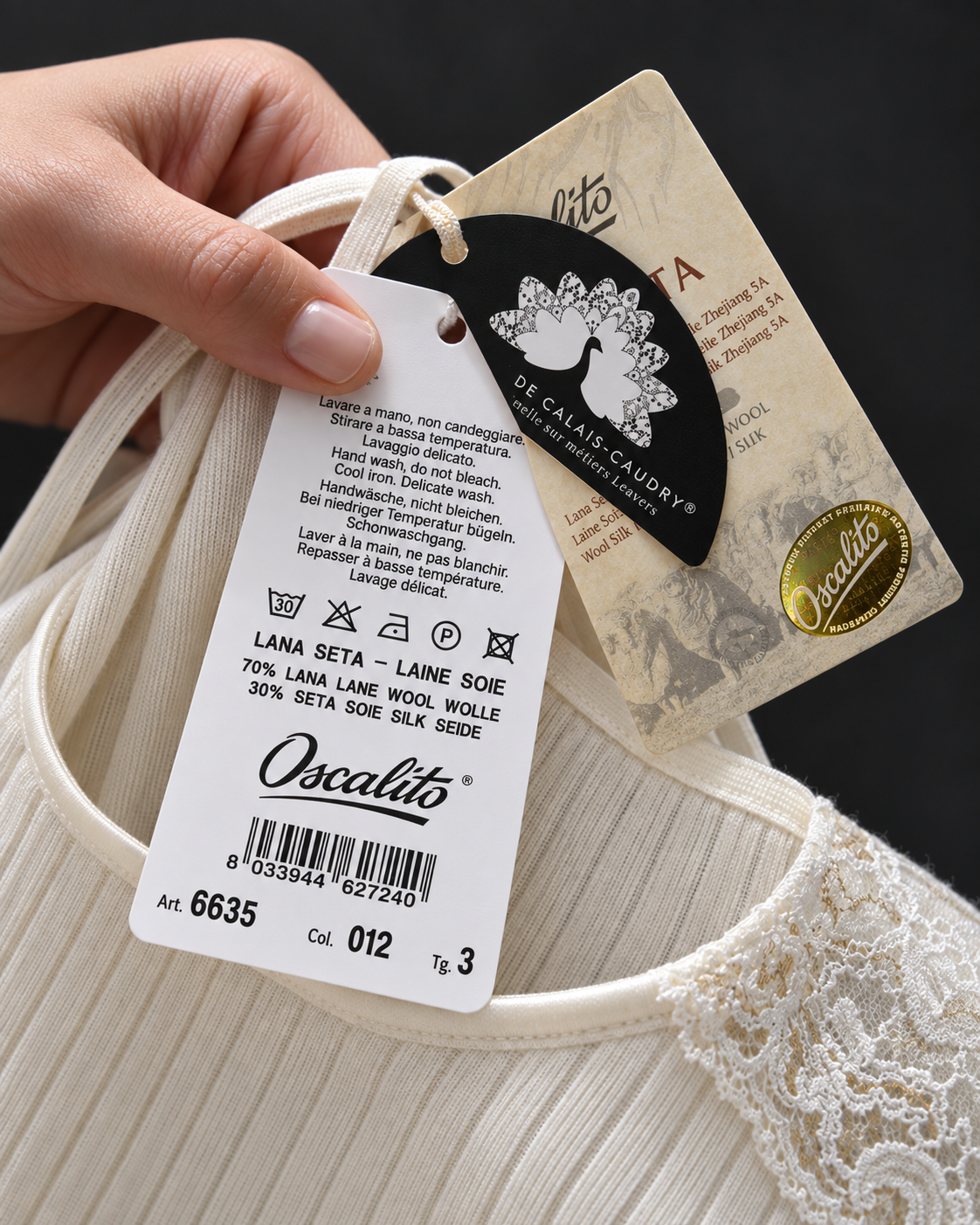 Camisola Seda, Lana Merino y Encaje Dentelle de Calais | Oscalito 6635