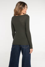 Blusa Manga Larga Mujer Oscalito 7422 – Lana Merino y Seda con Encaje Guipure