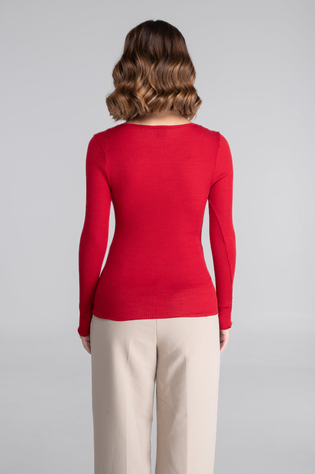 Polera Manga Larga Mujer Oscalito 7431 – Lana Merino y Seda con Detalle Jacquard
