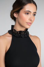 Vestido Halter Mujer Oscalito 7446 – Lana Merino, Seda y Chiffon