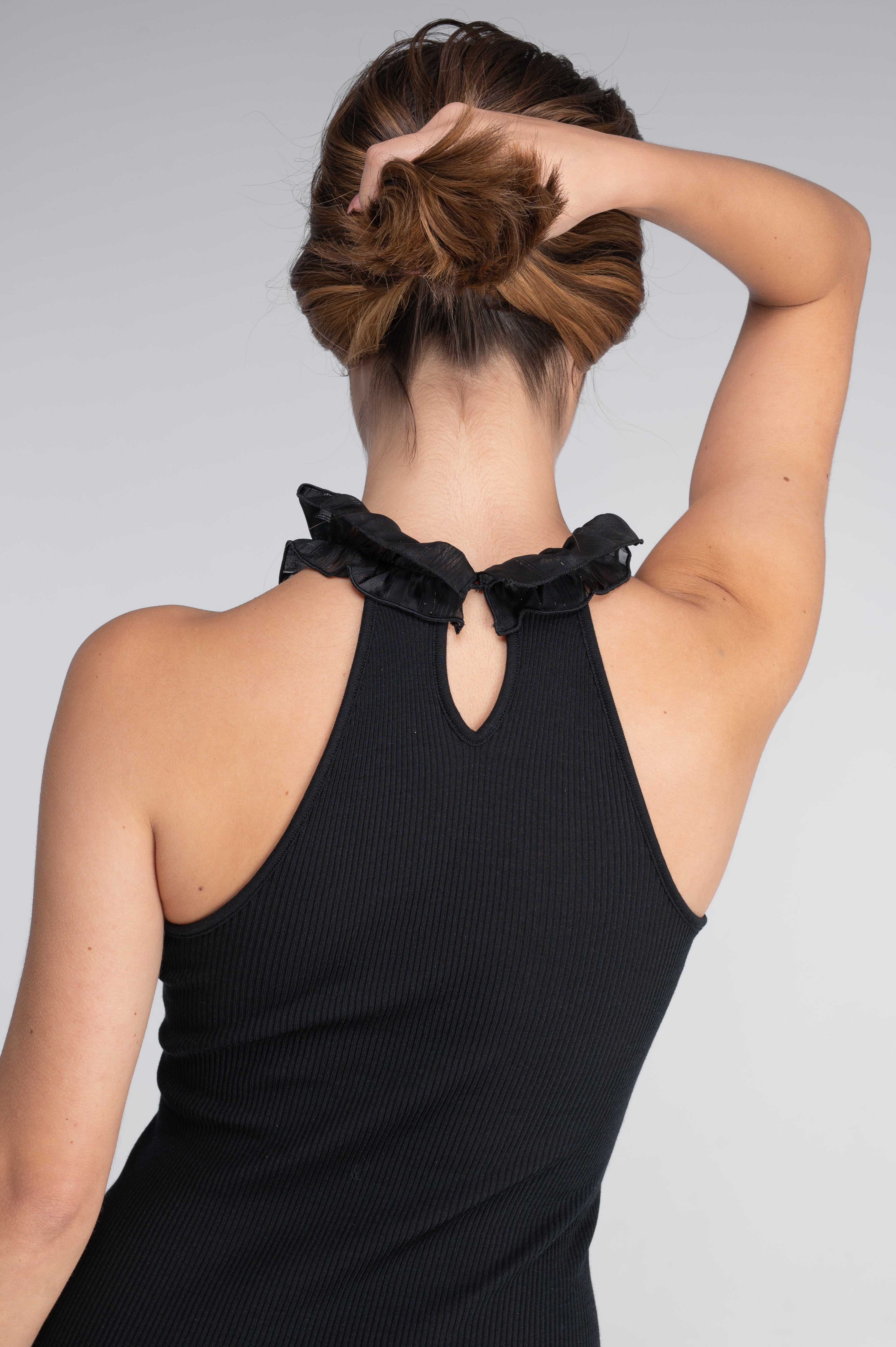 Vestido Halter Mujer Oscalito 7446 – Lana Merino, Seda y Chiffon