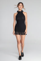 Vestido Halter Mujer Oscalito 7446 – Lana Merino, Seda y Chiffon