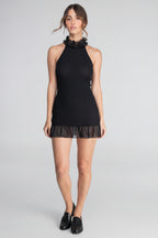 Vestido Halter Mujer Oscalito 7446 – Lana Merino, Seda y Chiffon
