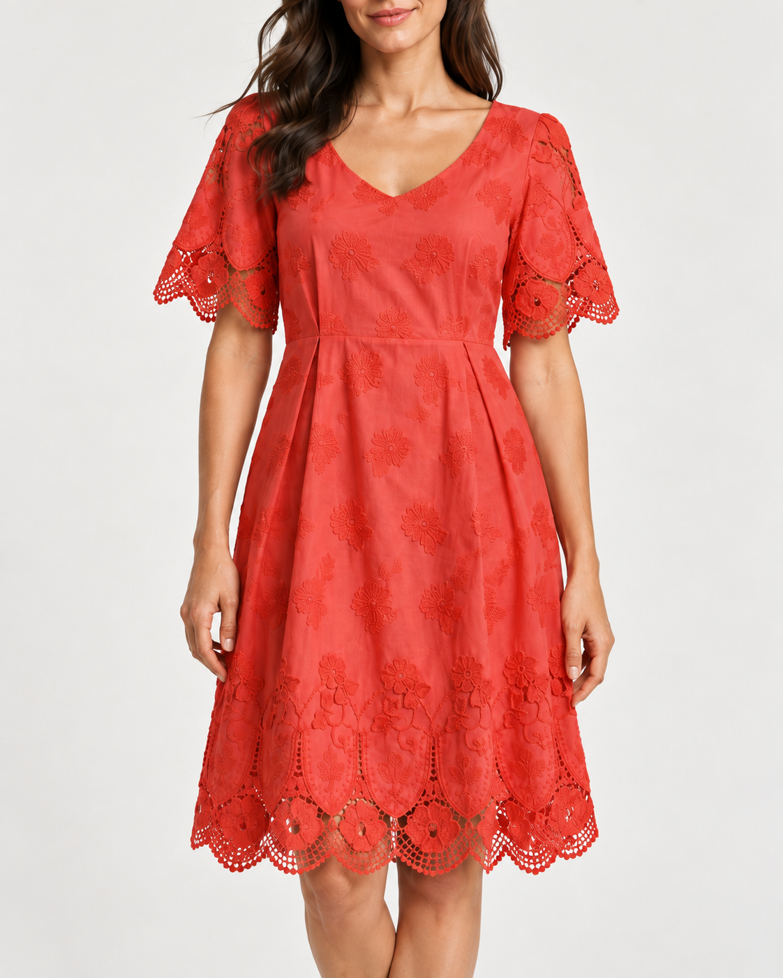 Vestido de Algodón Broderie | Oscalito 4614 - 100% Algodón