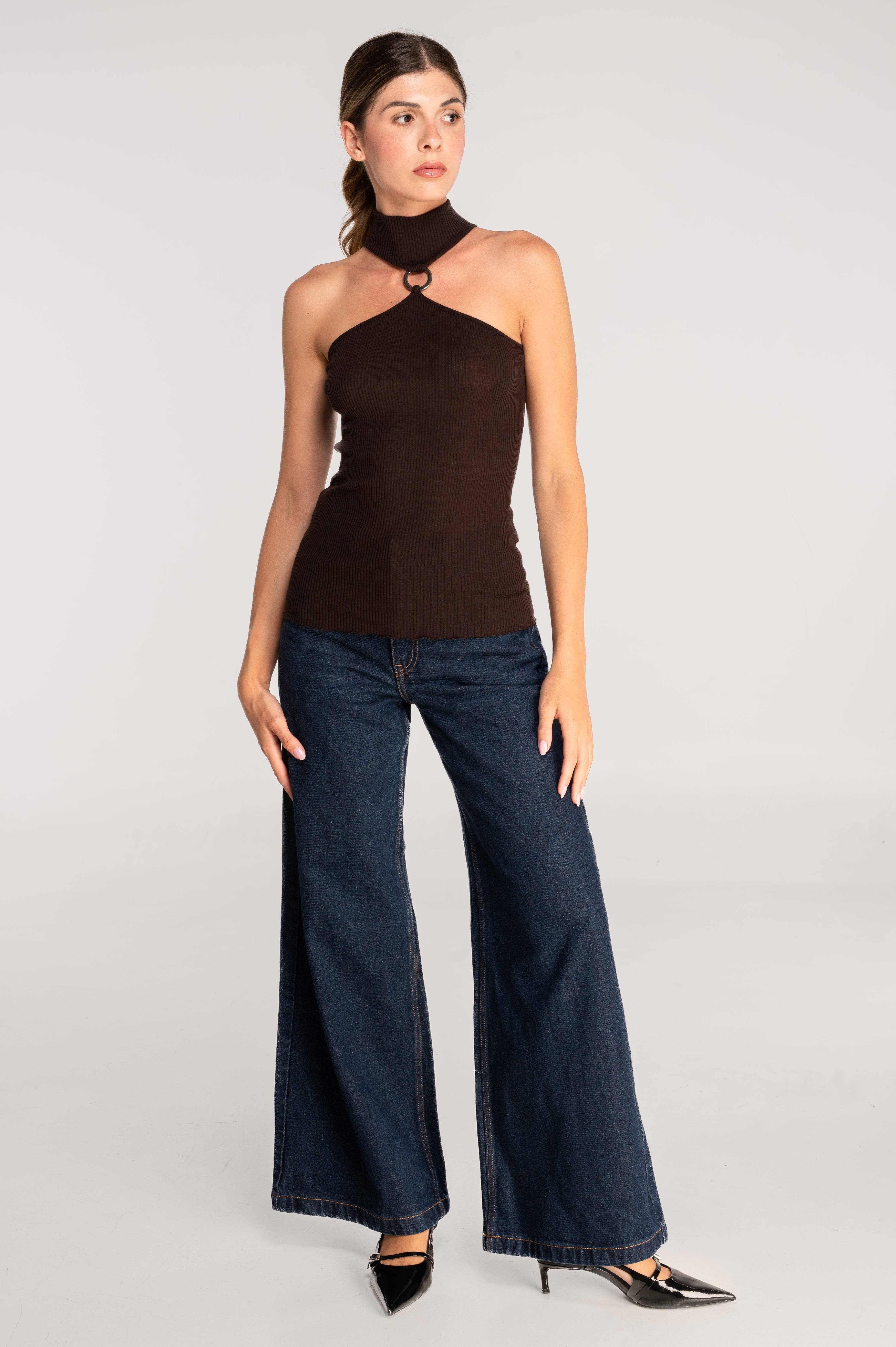 Top Halter Mujer Oscalito 7470 – 70% Lana Merino y 30% Seda Natural