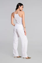 Top Oscalito Halterneck 7525 - Algodón Filoscozia y Encaje Chantilly