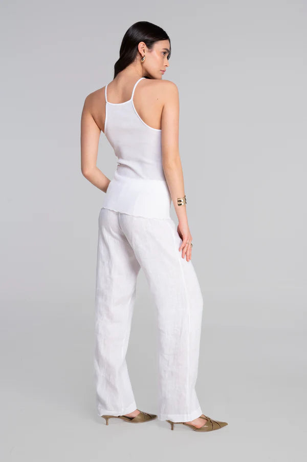 Top Oscalito Halterneck 7525 - Algodón Filoscozia y Encaje Chantilly