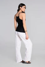 Top Oscalito Halterneck 7525 - Algodón Filoscozia y Encaje Chantilly