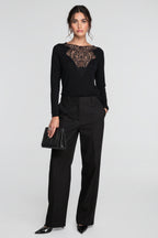 Blusa Oscalito 7607 – Lana Merino y Seda con Macramé