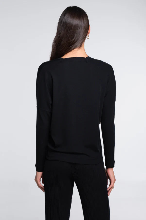 Sweater Manga Larga Cuello V - Lana y Seda Oscalito 7636