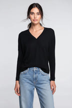 Sweater Oscalito Escote V 7636- 70% Lana Merino 30% Seda Natural