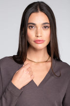 Sweater Oscalito Escote V 7636- 70% Lana Merino 30% Seda Natural