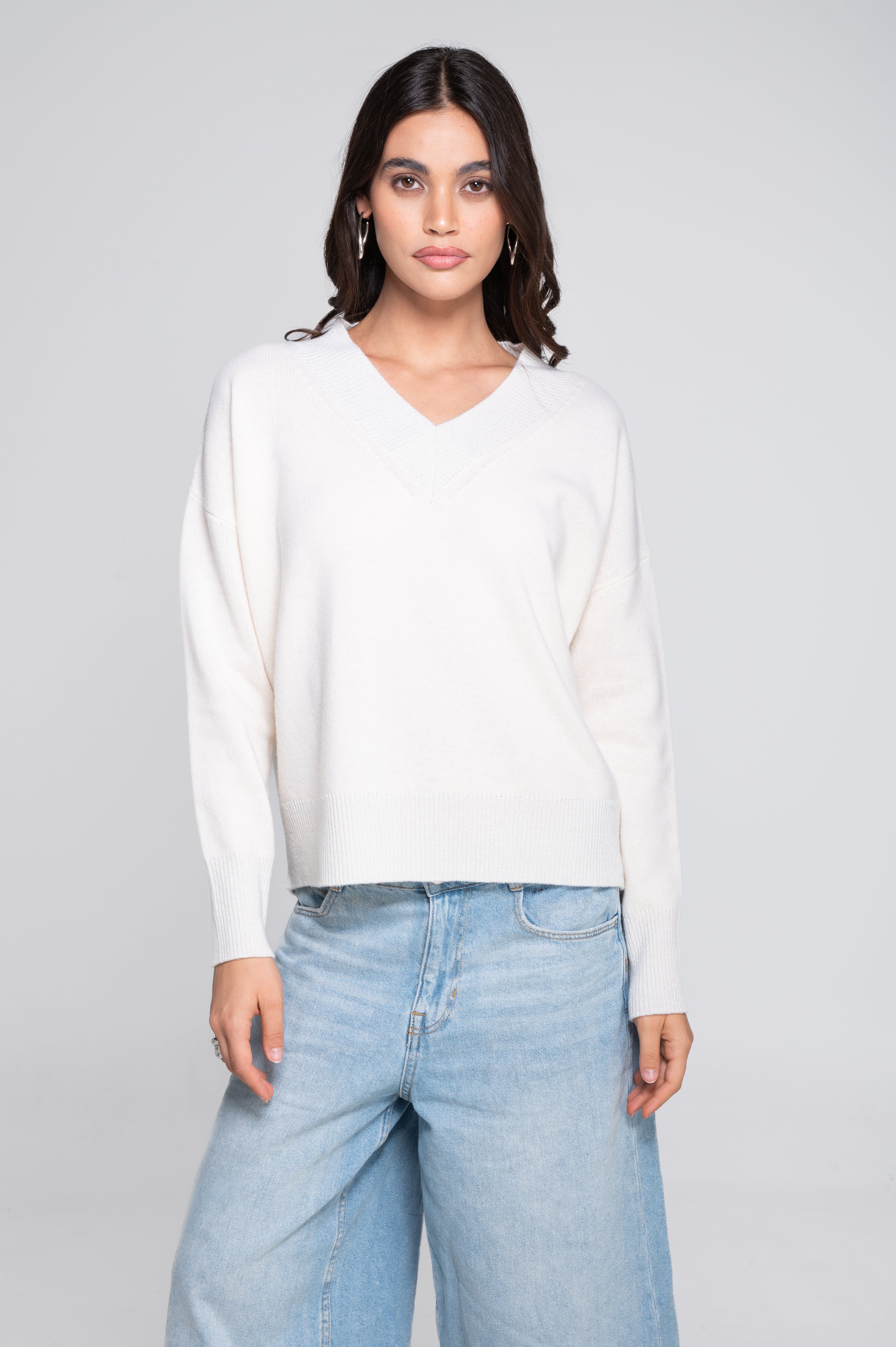 Sweater 7672 - 100% Lana Merino - Detalle Lurex PREORDER