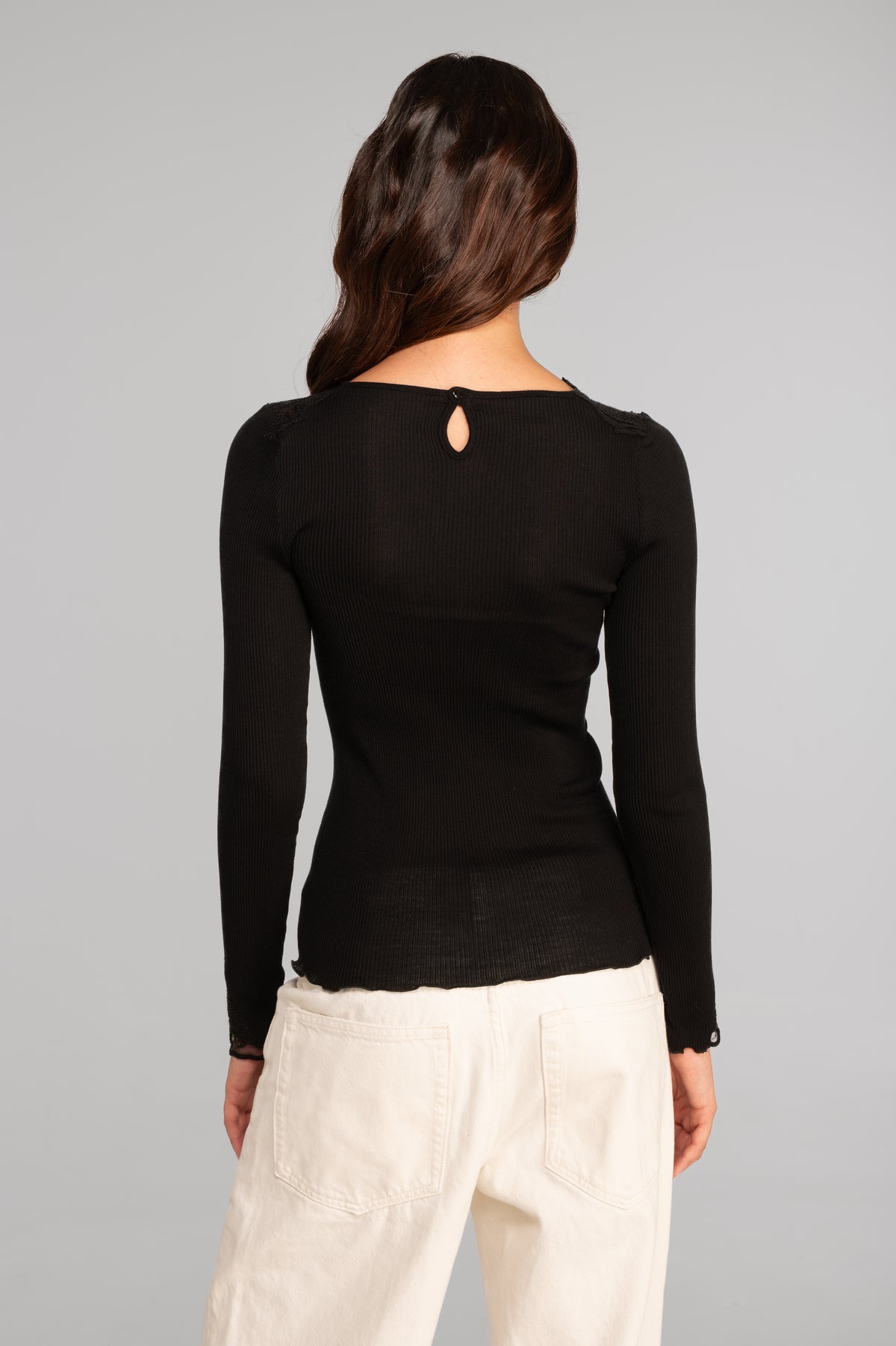 Blusa manga larga lana merino y seda I Oscalito 7821
