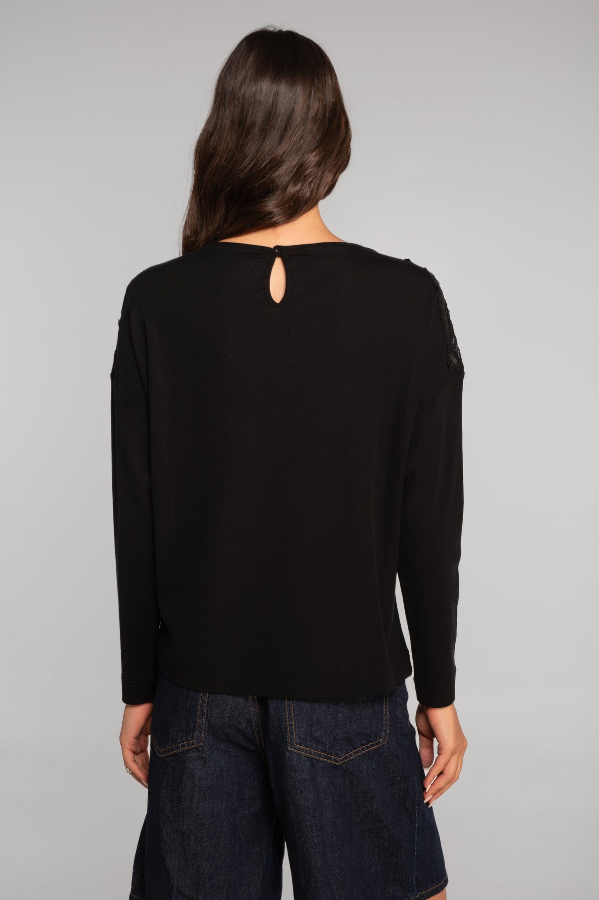 Blusa relajada lana merino y seda I Oscalito 7824