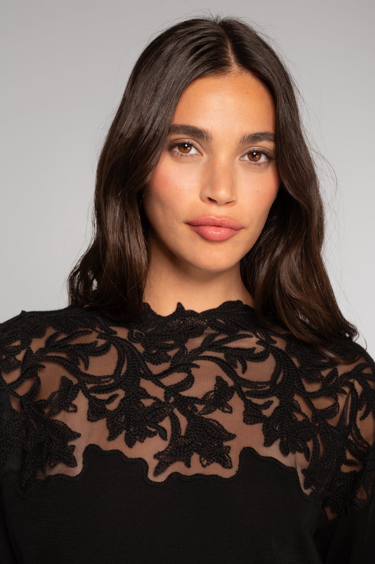 Blusa relajada lana merino y seda I Oscalito 7824