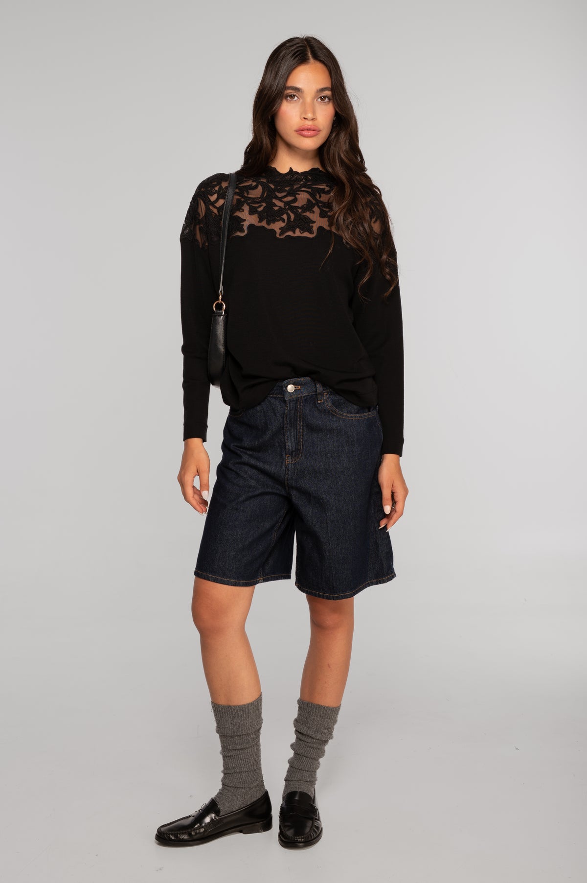 Blusa relajada lana merino y seda I Oscalito 7824