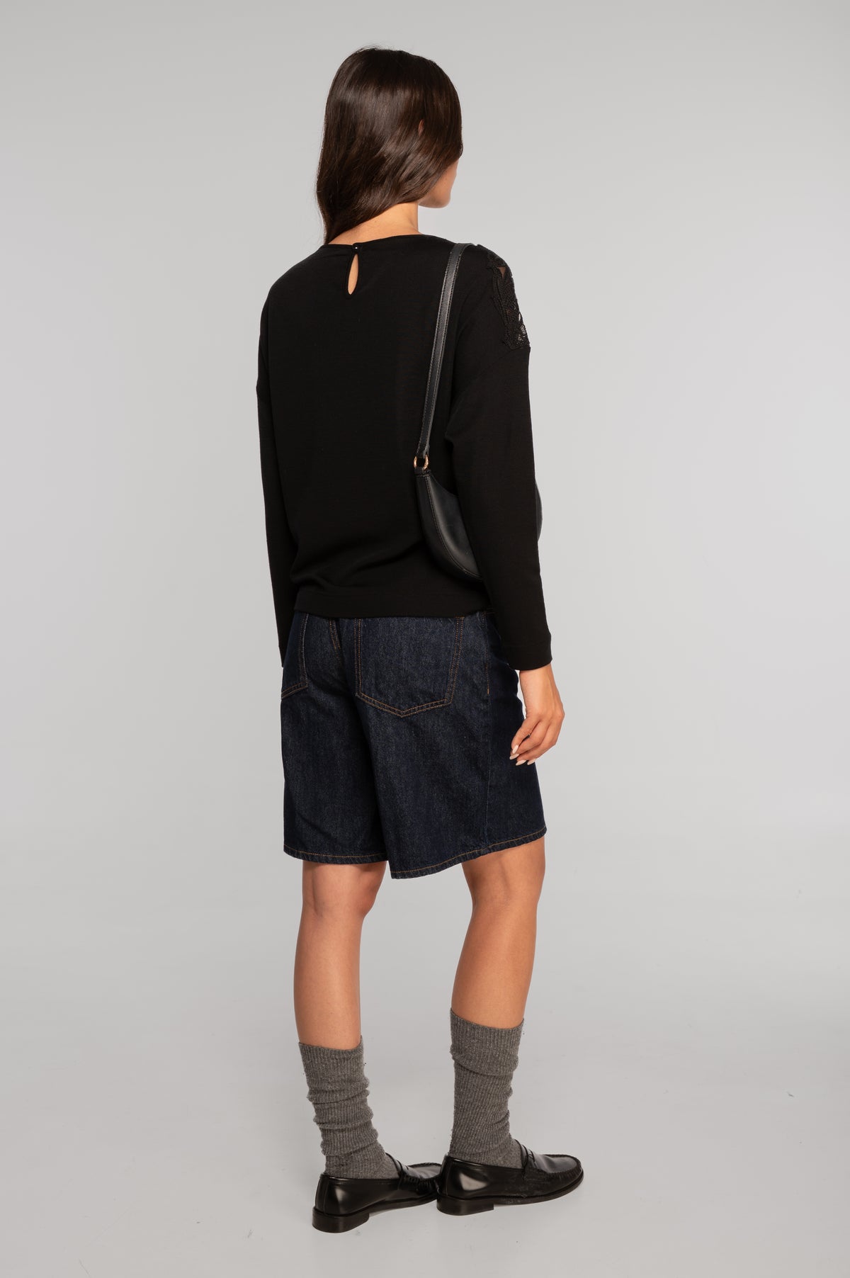 Blusa relajada lana merino y seda I Oscalito 7824