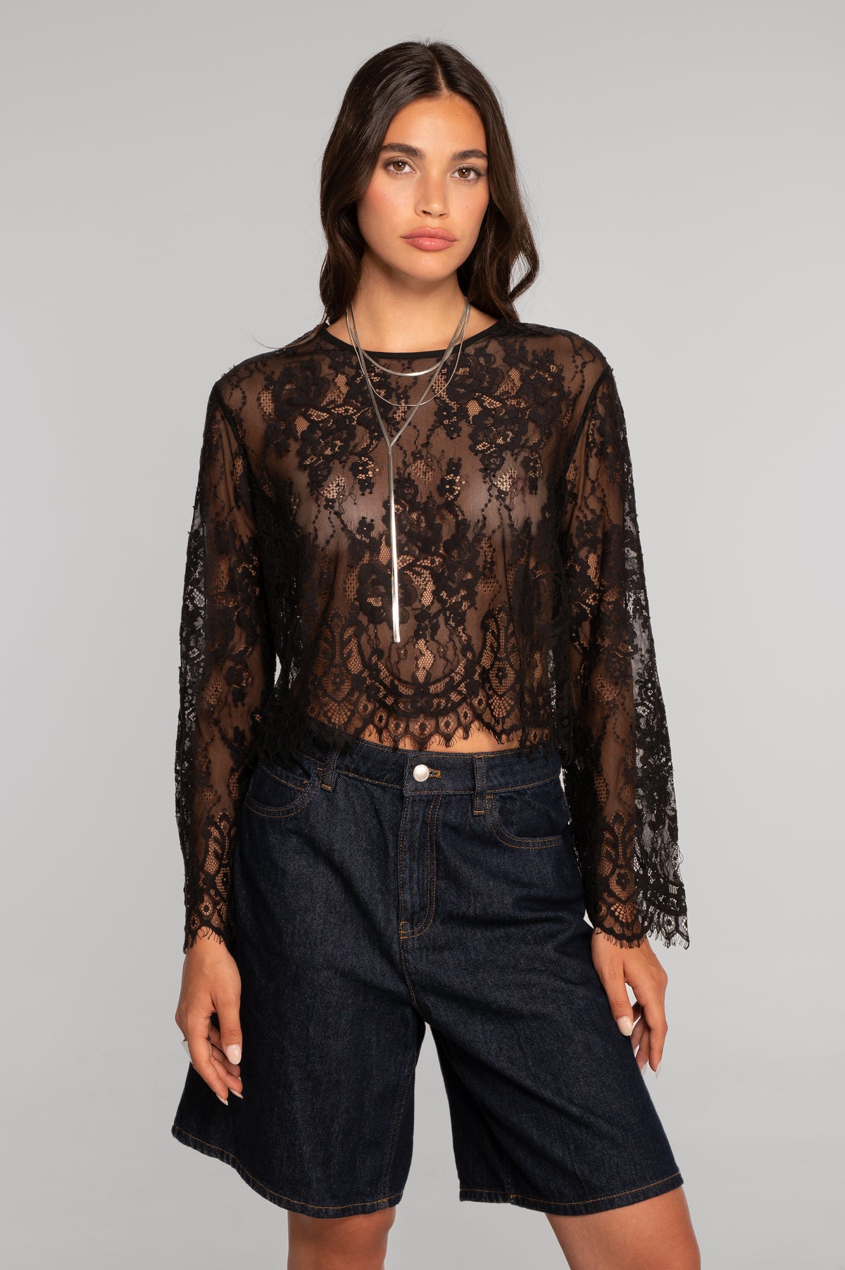 Blusa encaje cropped I Oscalito 7834