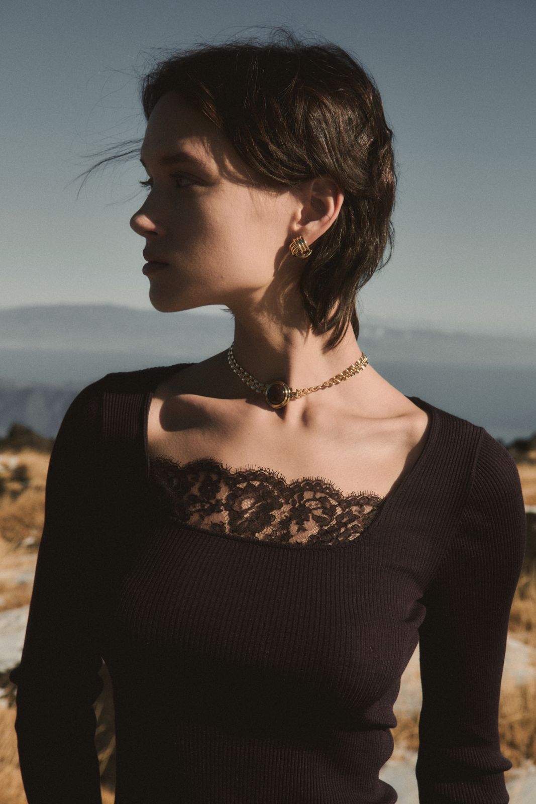 Top Manga Larga Oscalito 7848 — 70% Lana Merino 30% Seda | Encaje Dentelle de Calais® PRE ORDER