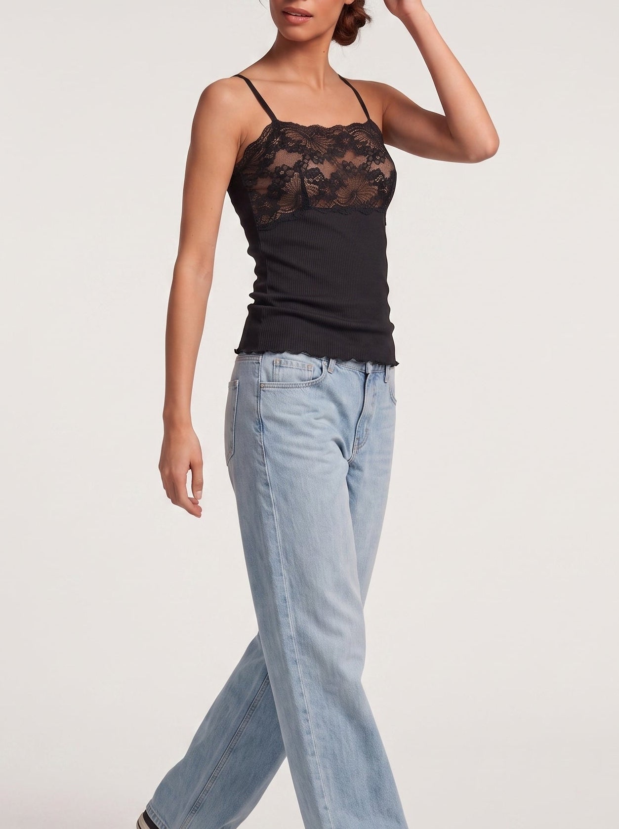 Top Oscalito 9460 - 100% Seda y Encaje Dentelle de Calais
