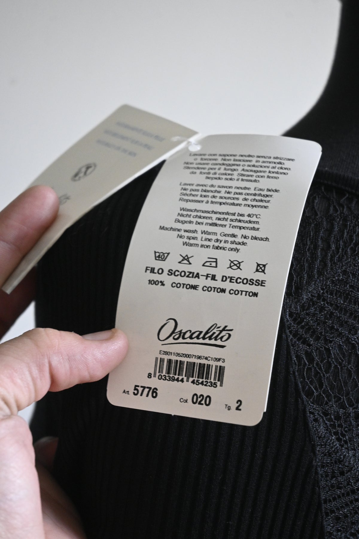 Blusa Ribbed de Algodón y Encaje | Oscalito 5776
